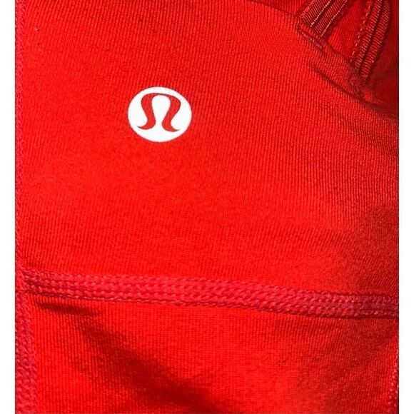 Lululemon Dance Fouette Tank Top Activewear Yoga Smocked Red Orange Size 4 - Picture 4 of 5